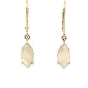 9K Yellow Gold Earrings Solid Australian Opal from Coober Pedy