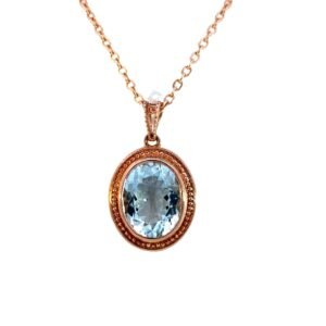 9K Rose Gold Pendant Aquamarine 2.23 Carat