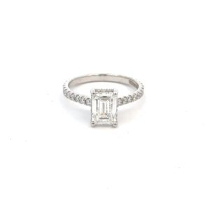 Platinum Ring Lab Grown Diamonds TDW 1.96 Carat