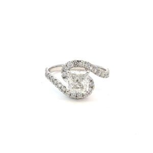 Platinum Ring Lab Grown Diamonds TDW 2.27 Carat