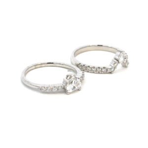 Platinum Pair Rings Lab Grown Diamonds TDW 1.20 Carat