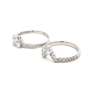 Platinum Pair Rings Lab Grown Diamonds TDW 1.20 Carat