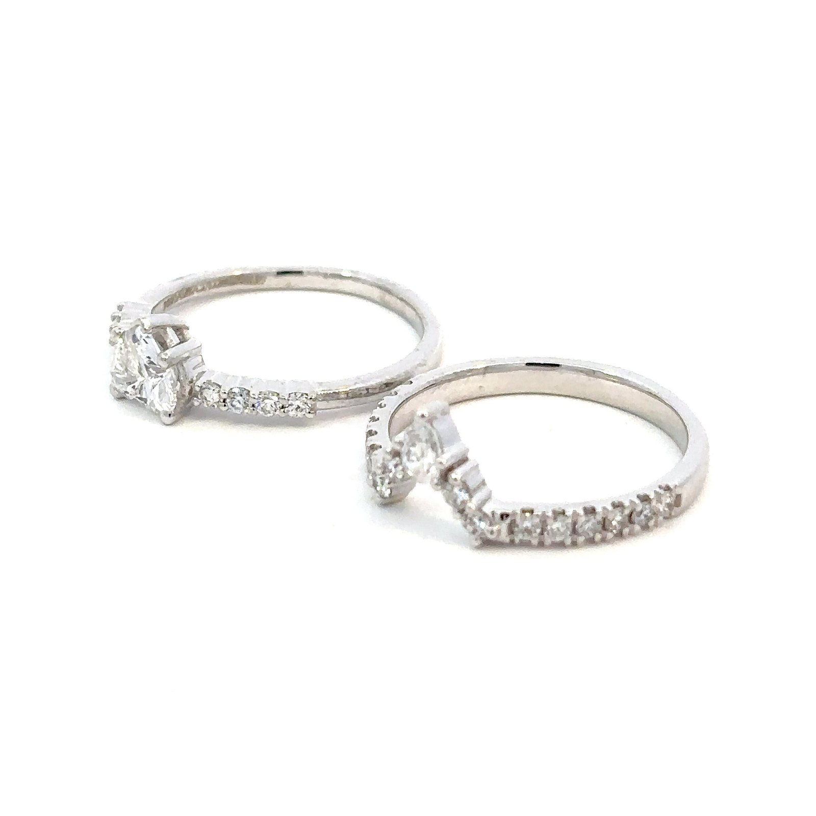 Platinum Pair Rings Lab Grown Diamonds TDW 1.20 Carat - Image 3