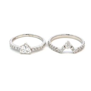 Platinum Pair Rings Lab Grown Diamonds TDW 1.20 Carat