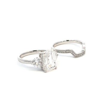 Platinum Pair Rings Lab Grown Diamonds TDW 6.44 Carat