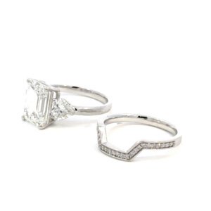 Platinum Pair Rings Lab Grown Diamonds TDW 6.44 Carat