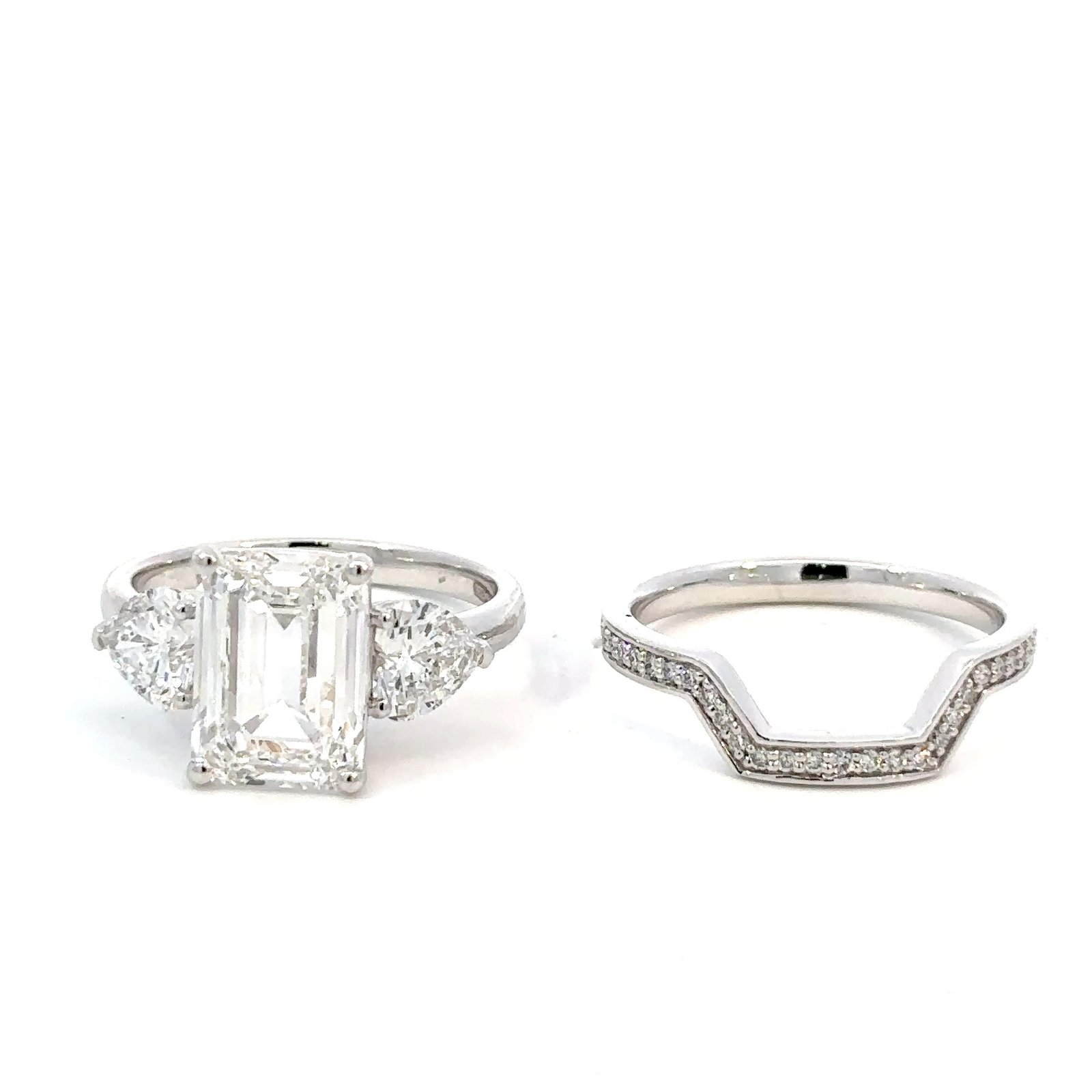 Platinum Pair Rings Lab Grown Diamonds TDW 6.44 Carat