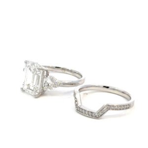 Platinum Pair Rings Lab Grown Diamonds TDW 6.22 Carat