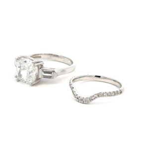 Platinum Pair Rings Lab Grown Diamonds TDW 5.08 Carat