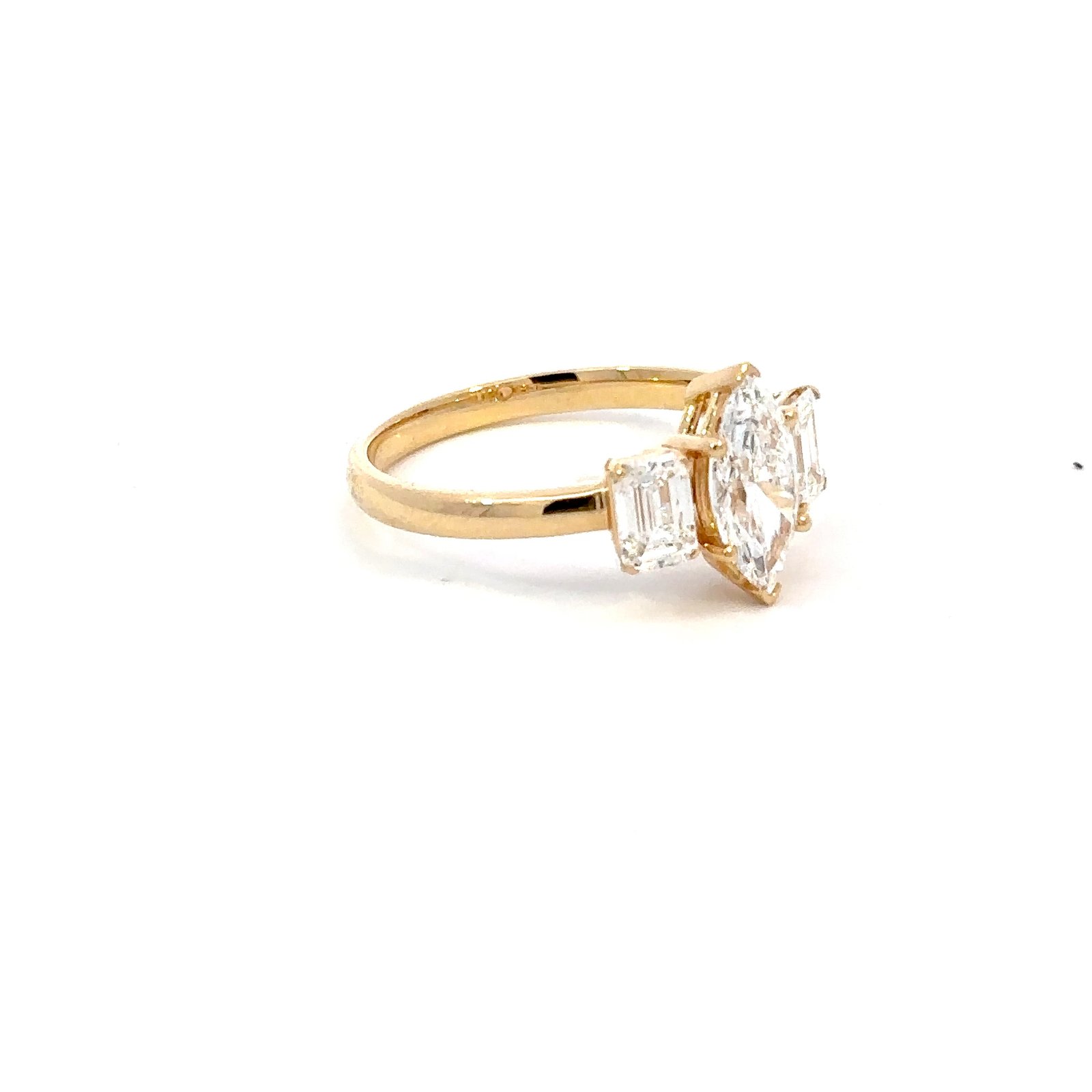 18K Yellow Gold Rings Lab Grown Diamonds TDW 1.75 Carat - Image 2