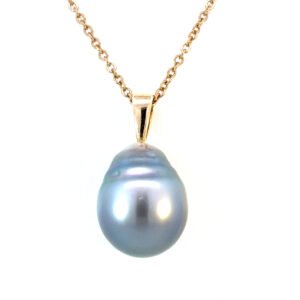 18K Yellow Gold Pendant with Tahitian Pearl 13.8mm