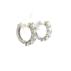 9K White Gold Earrings with 10 Lab Grown Diamonds TDW 1.30 Carat