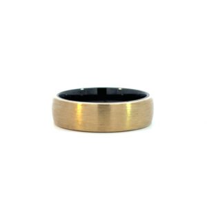 9K Yellow Gold/Zirconium Black Ring