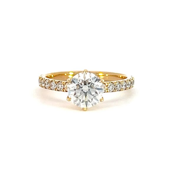18K Yellow Gold Ring Lab Grown Diamonds TDW 1.97 Carat