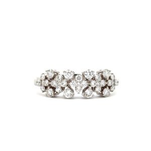 18K White Gold Ring 33 Lab Grown Diamonds 0.70 Carat