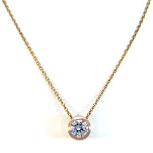 9K Yellow Gold Necklace Lab Grown Diamond 0.54 Carat