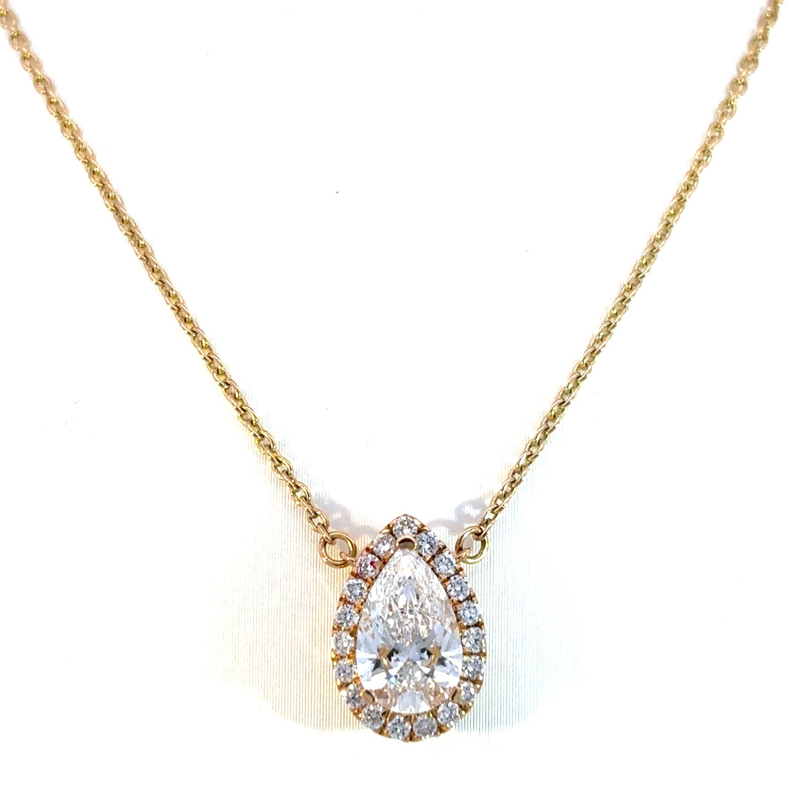 18K Yellow Gold Necklace Lab Grown Diamonds 1.19 Carat