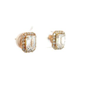 18K Yellow Gold Earrings Lab Grown Diamonds TDW 2.32Carat
