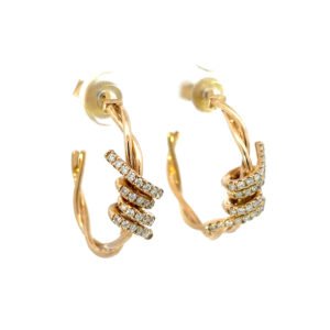 9K Yellow Gold Earrings 56 Lab Grown Diamonds 0.39 Carat