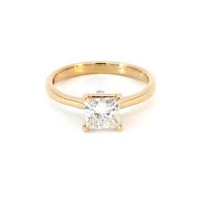 18K Yellow Gold Ring Lab Grown Diamond 1.00 Carat