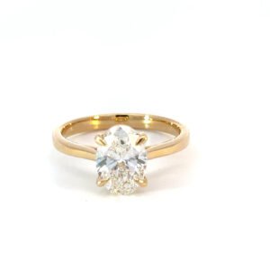 18K Yellow Gold Ring Lab Grown Diamond 1.84 Carat