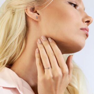 18K White and Rose Gold Earrings with Pink Diamonds