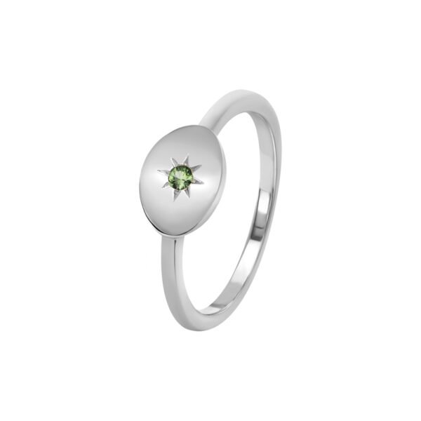 9K White Gold Ring Teal Sapphire