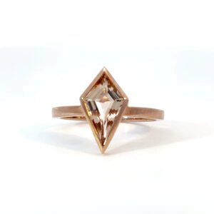 9K Rose Gold Ring Morganite 1.25 Carat