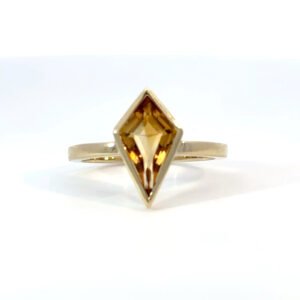 9K Yellow Gold Ring Citrine 1.25 Carat