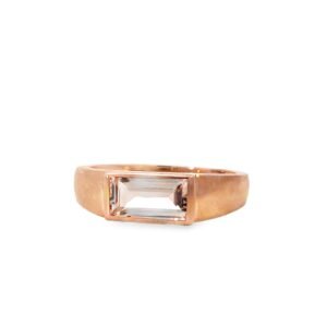 9K Rose Gold Ring Morganite 1.26 Carat
