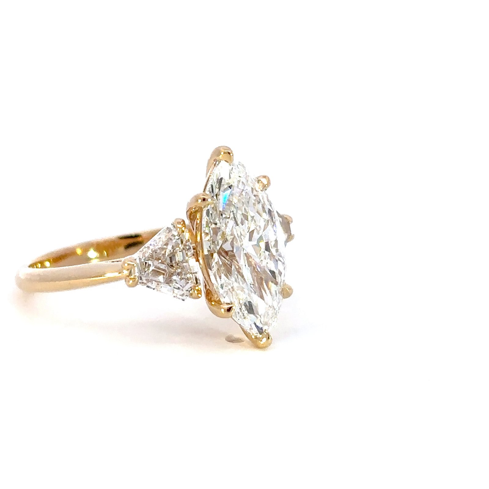 18K Yellow Gold Ring Lab Grown Diamonds TDW 4.05 Carat - Image 3