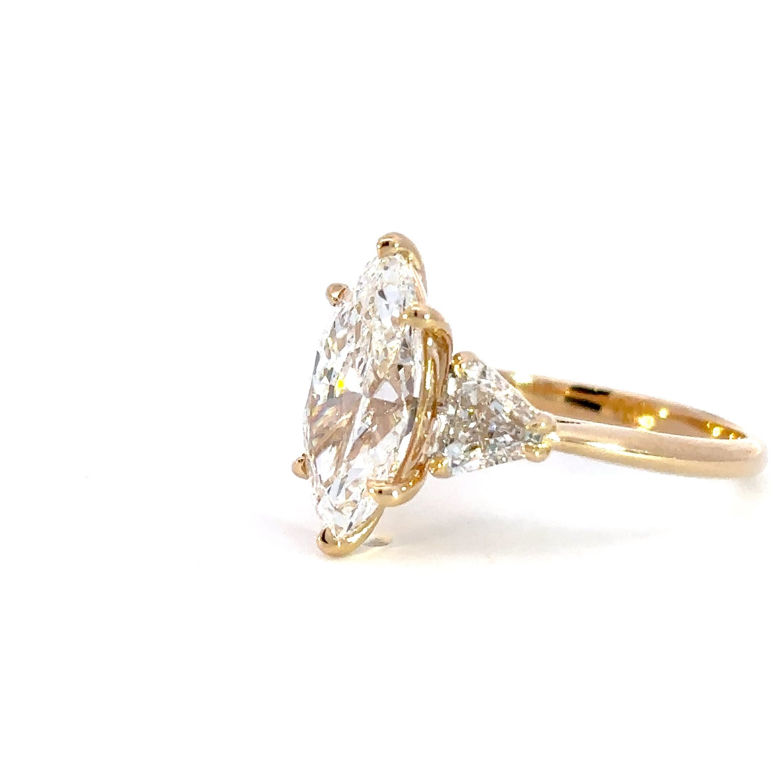 18K Yellow Gold Ring Lab Grown Diamonds TDW 4.05 Carat - Image 2