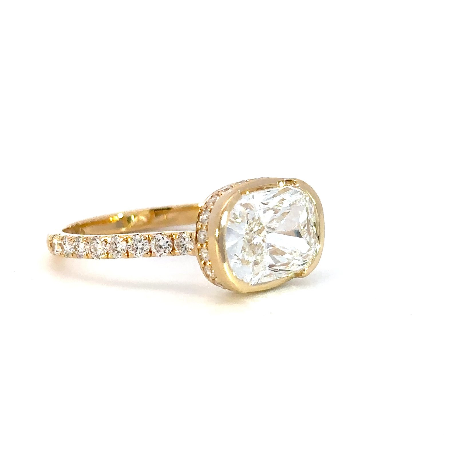 18K Yellow Gold Ring Lab Grown Diamonds TDW 3.53 Carat - Image 2
