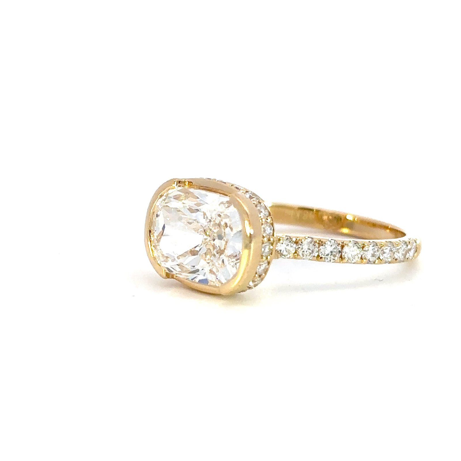 18K Yellow Gold Ring Lab Grown Diamonds TDW 3.53 Carat - Image 3