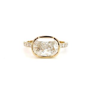 18K Yellow Gold Ring Lab Grown Diamonds TDW 3.53 Carat