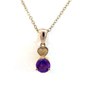 9K Yellow Gold Amethyst Pendant