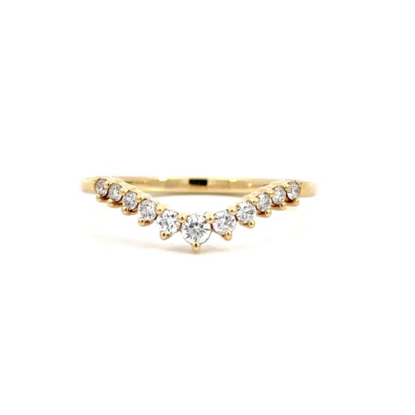 18K Yellow Gold Ring 11 Round Diamonds TDW 0.23 Carat