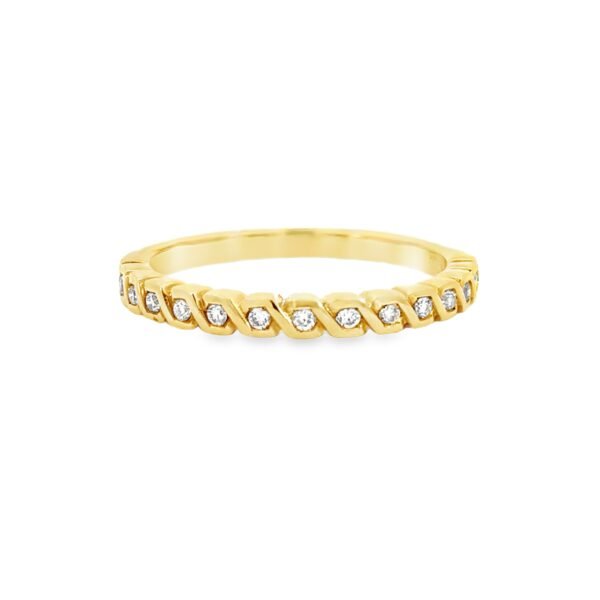18K Yellow Gold Ring Round Diamonds TDW 0.11 Carat