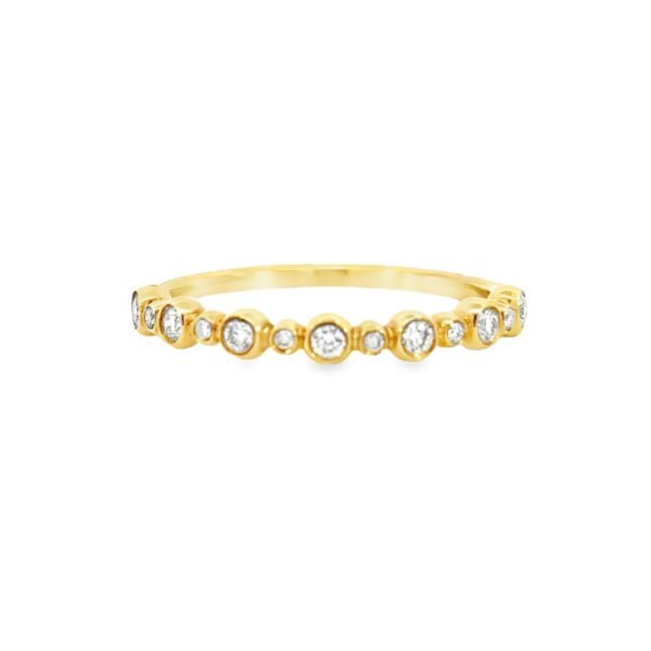18K Yellow Gold Ring Round Diamonds TDW 0.19 Carat