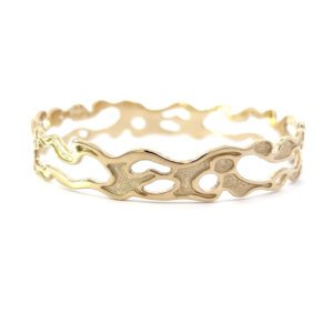 9K Yellow Gold Filigree style Bangle (10mm) Diameter 63.5mm