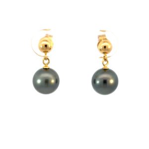 18K Yellow Gold Drop Earring with Tahitian Pearls