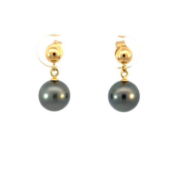 18K Yellow Gold Drop Earring with Tahitian Pearls