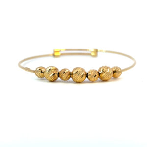 18K Yellow Gold Adjustable Beaded Baby/Child Bangle