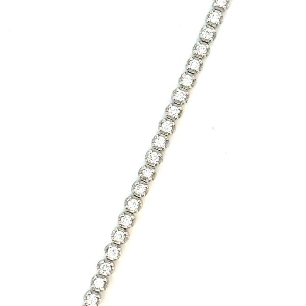 18K White Gold Tennis Bracelet with 58 Round Lab-grown Diamonds TDW 1.51 Carat