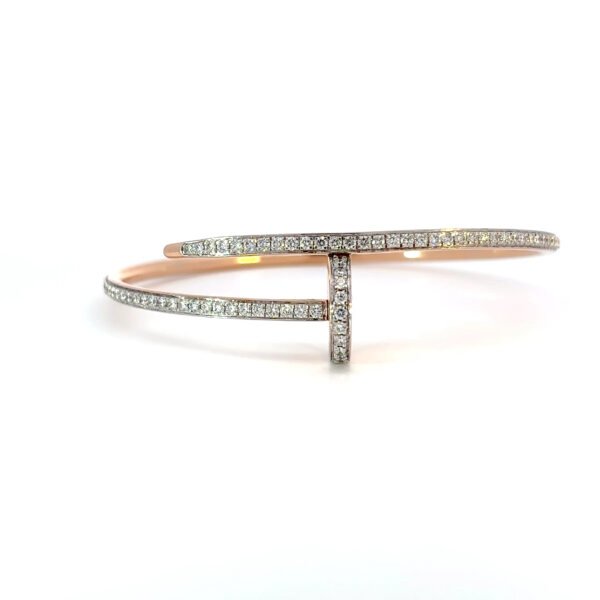 14K Rose Gold Bracelet with 83 Round Lab-grown Diamonds TDW 1.47 Carat