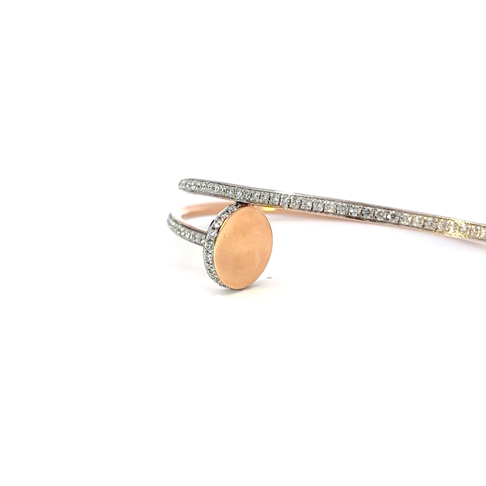 14K Rose Gold Bracelet with 83 Round Lab-grown Diamonds TDW 1.47 Carat - Image 2