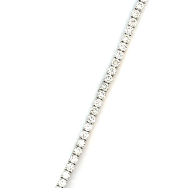 18K White Gold Bracelet with 52 Round Lab-grown Diamonds TDW 5.365 Carat
