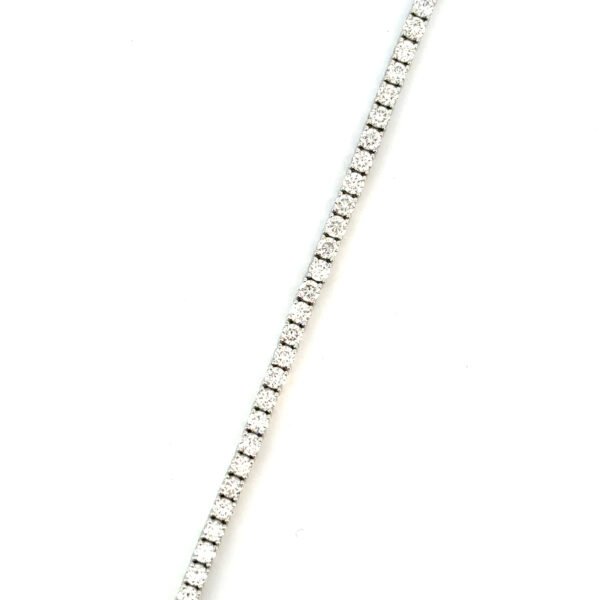 18K White Gold Bracelet with 56 Round Lab-grown Diamonds TDW 3.78 Carat