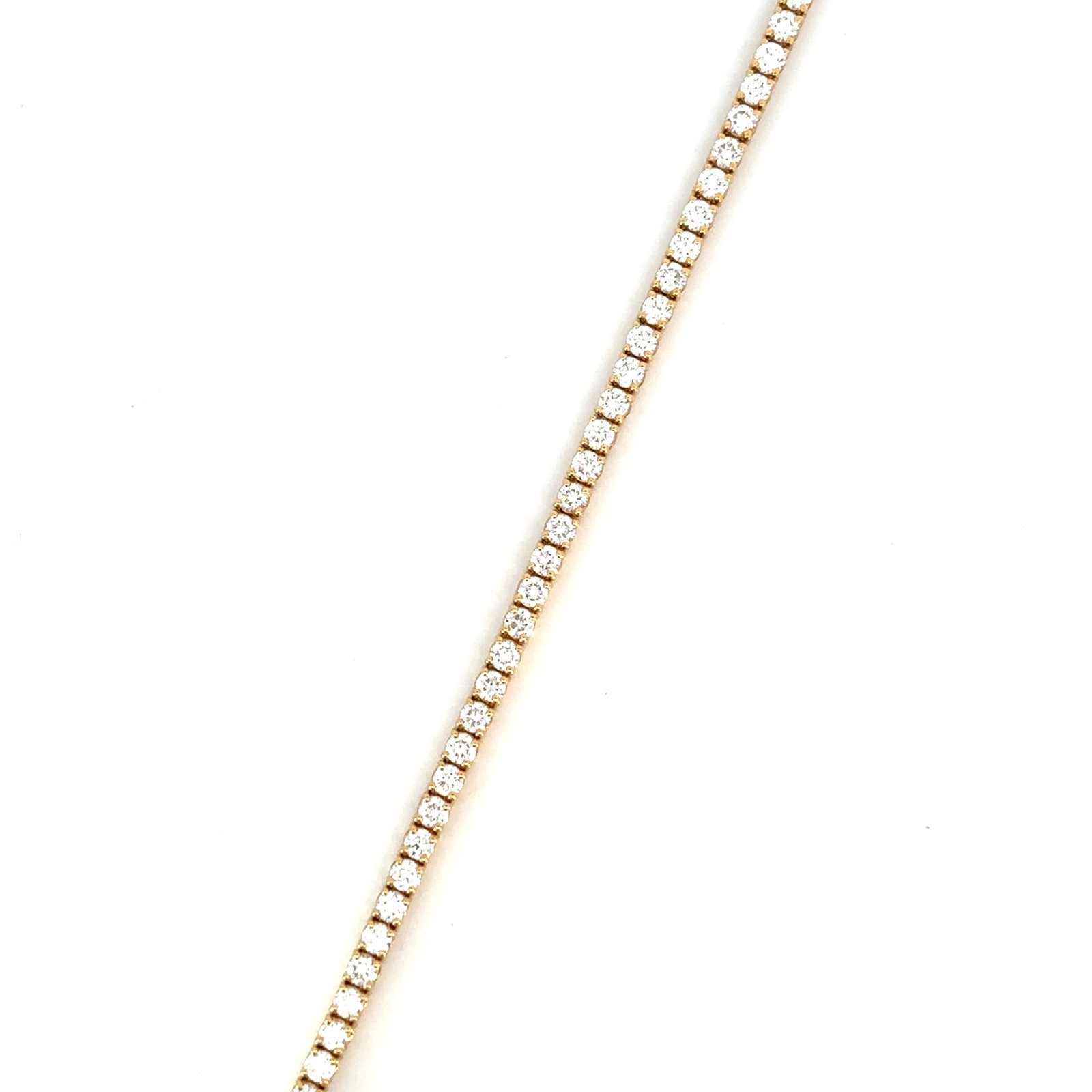 18K Yellow Gold Tennis Bracelet with 67 Round Lab-grown Diamonds TDW 3.07 Carat