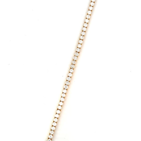 18K Yellow Gold Bracelet with 62 Round Lab-grown Diamonds TDW 4.0 Carat